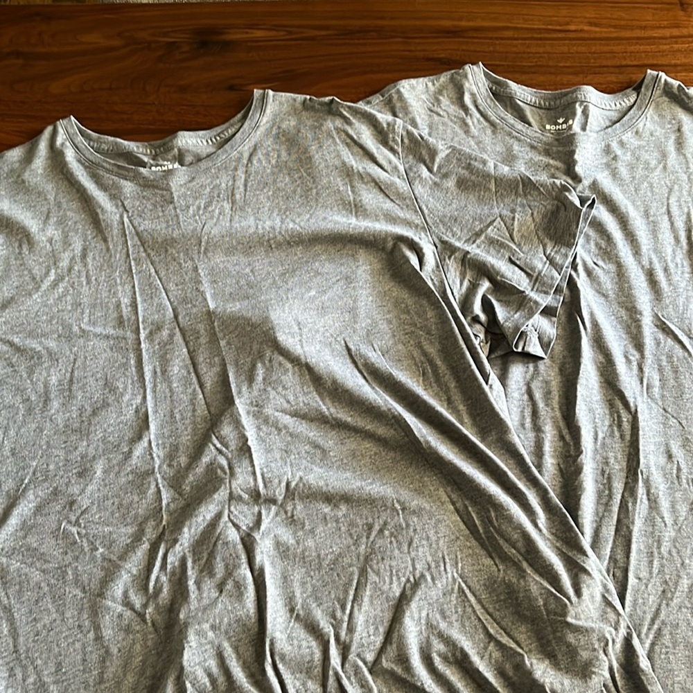 Lot of 2 Bombas Men's Size 3XL Gray Short Sleeve T-shirt Pima Cotton